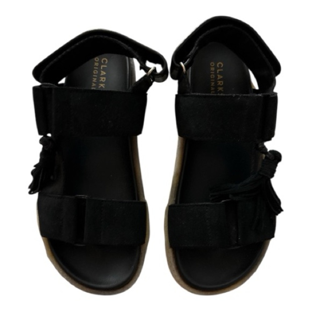 Clarks women Black Sandals with Tassel Detail